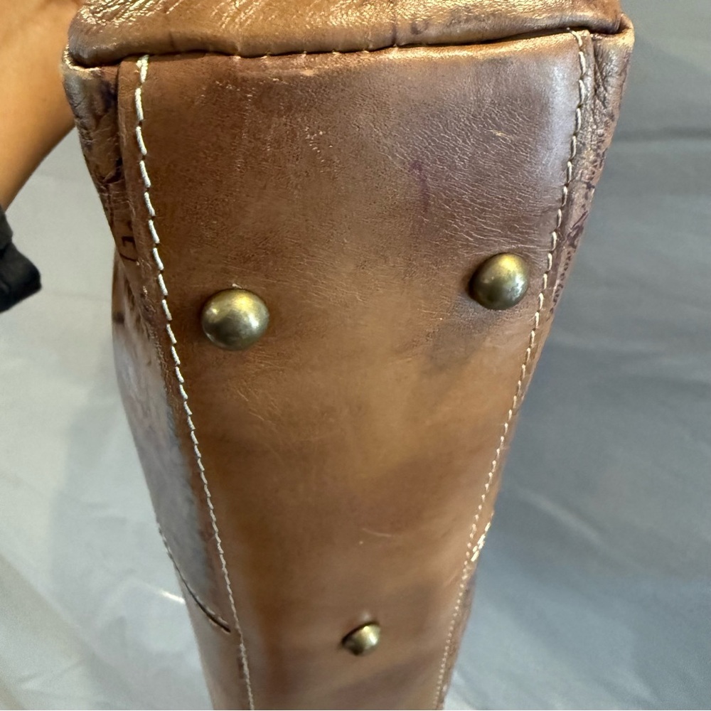 Patricia Nash Map Leather Tote Vintage Inspired Old World Travel Bag Pre-owned - Picture 5 of 16